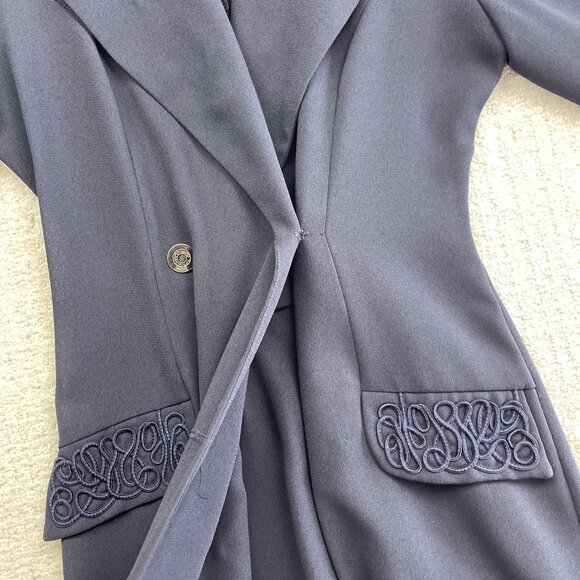 VTG 80' J.R. Petite by Joseph Ribkoff Dressy Blazer Double Breasted Blue Wom 4 - Picture 6 of 16